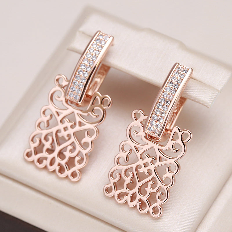 18K rosaguldbelagte elegante øreringe