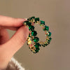 18K guldbelagte smaragd-hoops